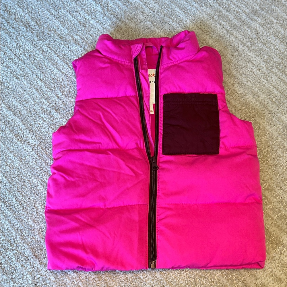 Girls pink puffer vest